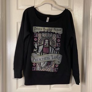 GUC Penn's Sunday School "Preaching Love" Ladies Wide Neck Sweatshirt